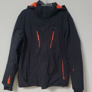 Mountain Warehouse Extreme Coat Men's Med Black and Orange Safety Ski Jacket